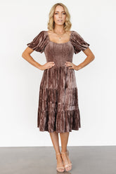 Fay Velvet Midi Dress | Cocoa